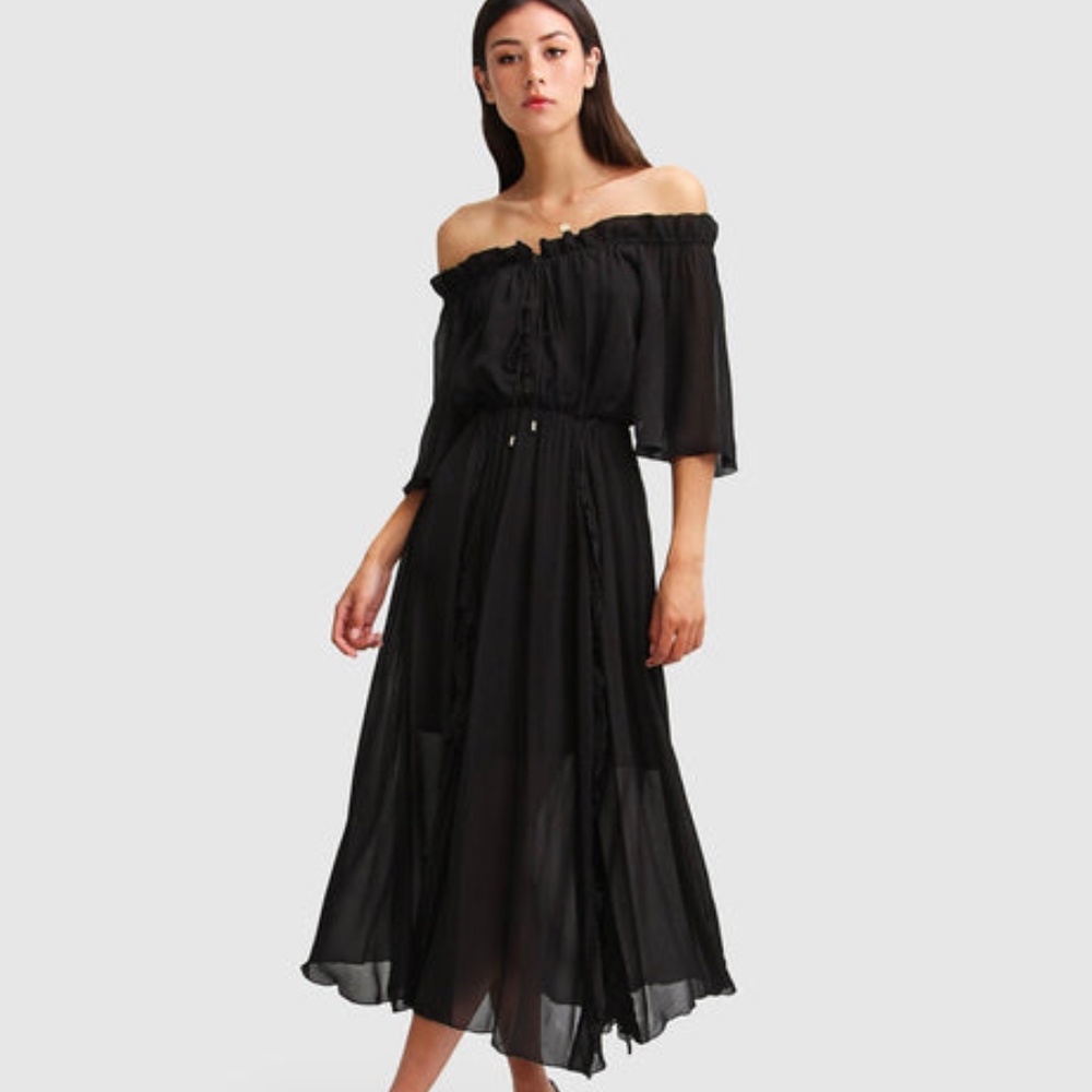 NWT BELLE & BLOOM Amour Amour Ruffled Midi Dress S